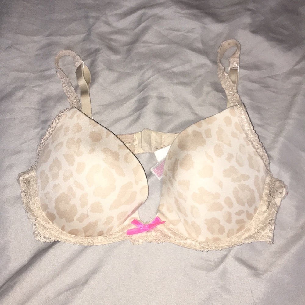 Nude cheetah push-up bra